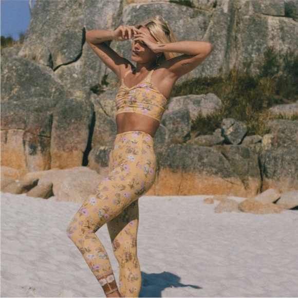 Spell & the Gypsy Collective Wild Bloom Athletic Workout Set - Mustard - Picture 11 of 11